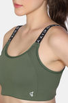Zelocity  Medium Impact Quick Dry Sports Bra - Four Clover Leaf — thumbnail 7